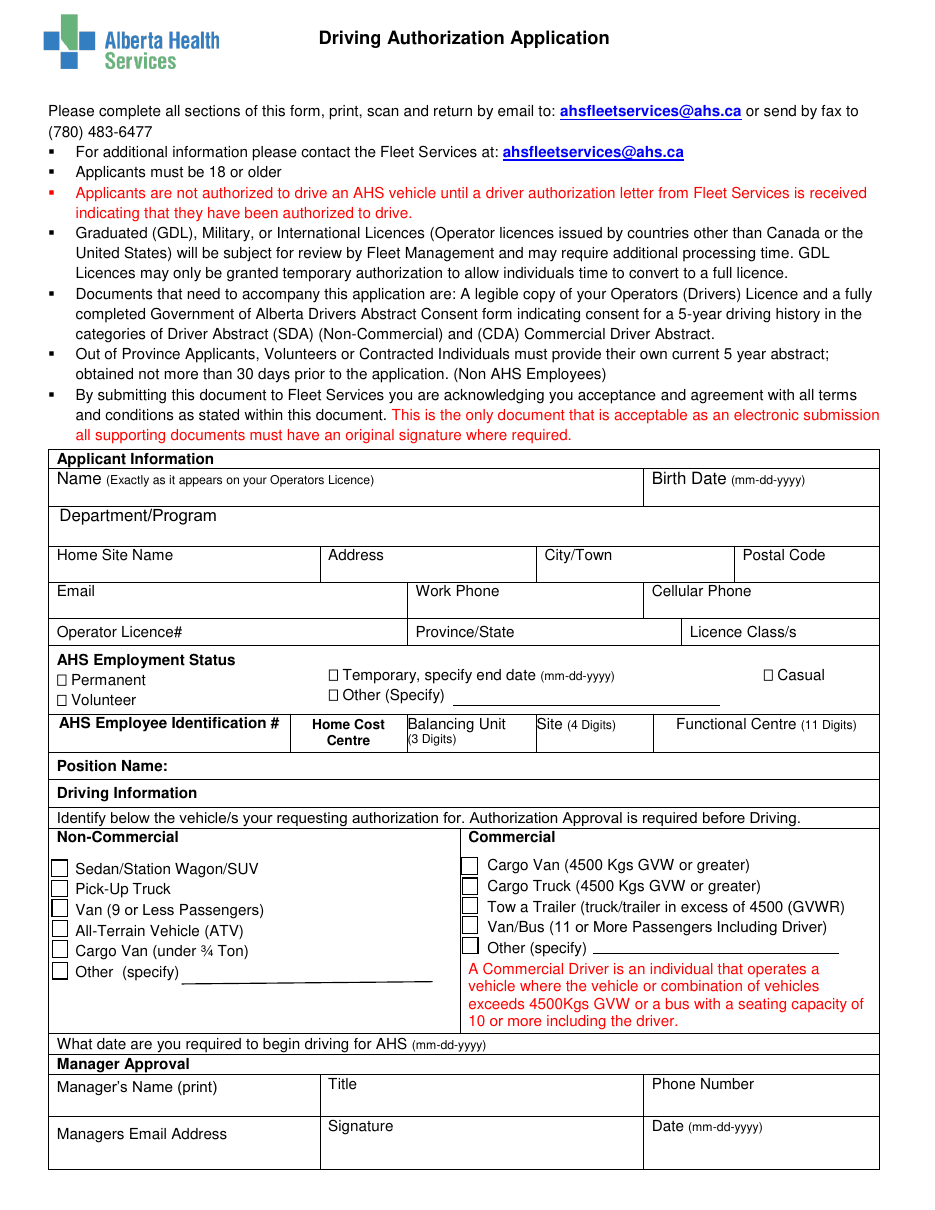 Driving authorization application thumbnail