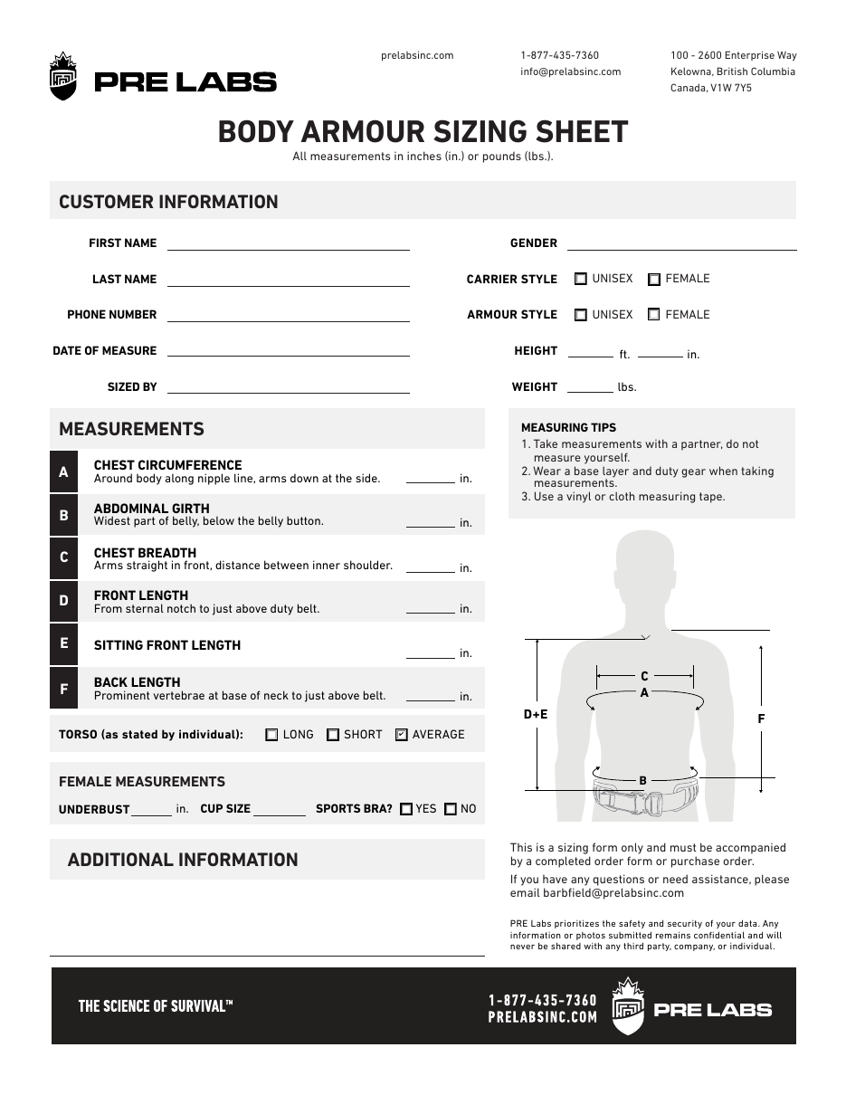 Vest order sheet thumbnail